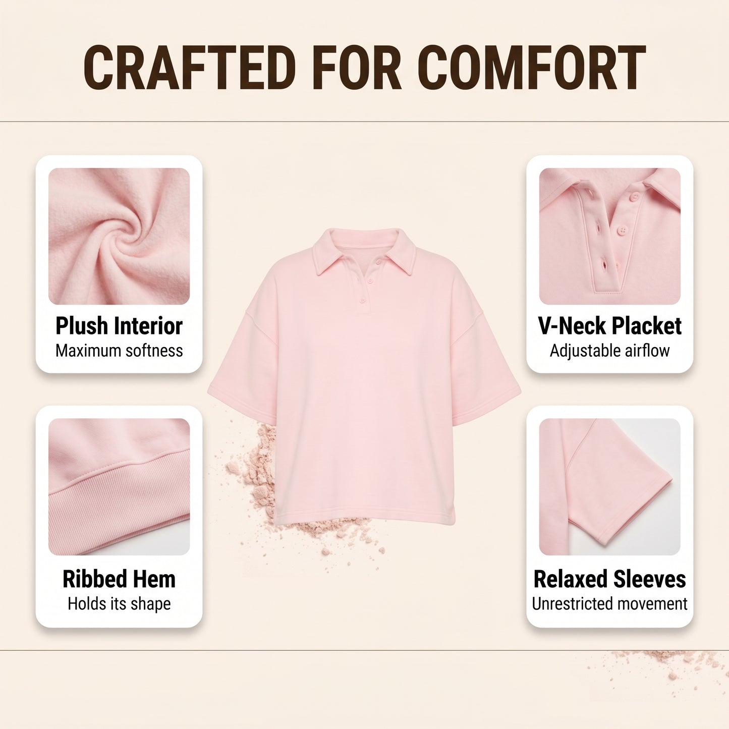 Pink Polo & Pleat Co-Ord Set