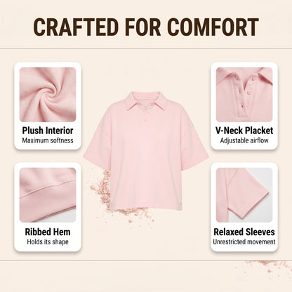 Pink Polo & Pleat Co-Ord Set